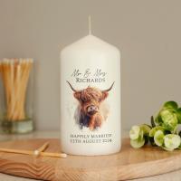 Personalised Highland Cow Pillar Candle Extra Image 1 Preview